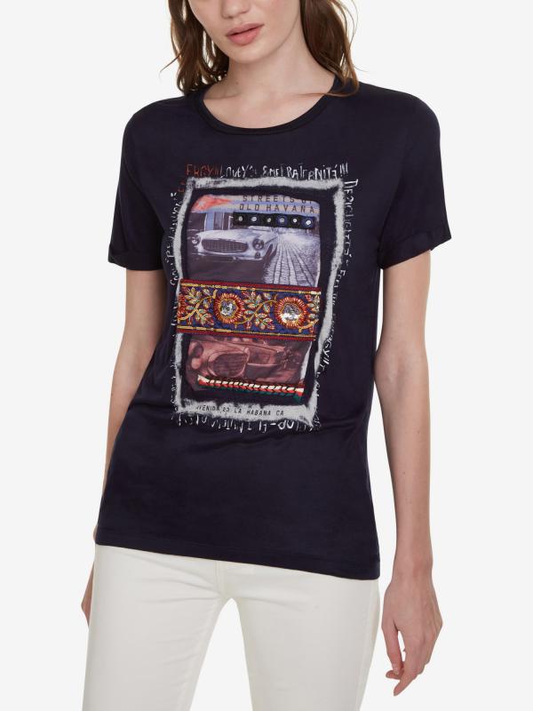 Tričko Desigual Ts Berlin Černá