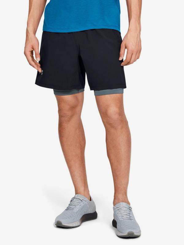 Kraťasy Under Armour Launch Sw 2-In-1 Short-Blk Černá