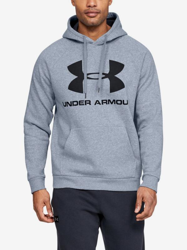 Mikina Under Armour RIVAL FLEECE SPORTSTYLE LOGO HOODIE-GRY Šedá