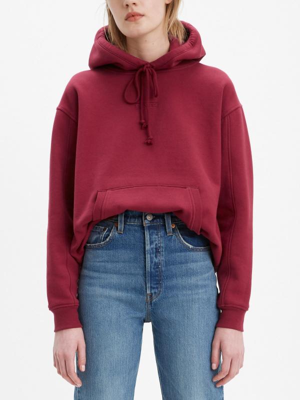 Mikina LEVI'S Unbasic Hoodie Tonal Baby Tab Červená