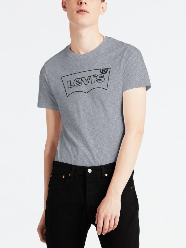 Tričko LEVI'S Housemark Graphic Tee Hm Outli Šedá
