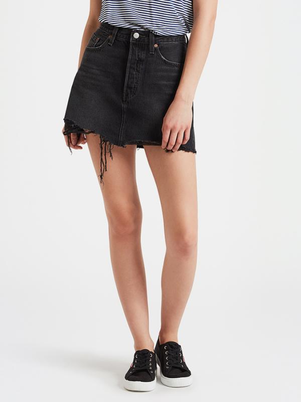 Sukně LEVI'S Deconstructed Skirt Černá