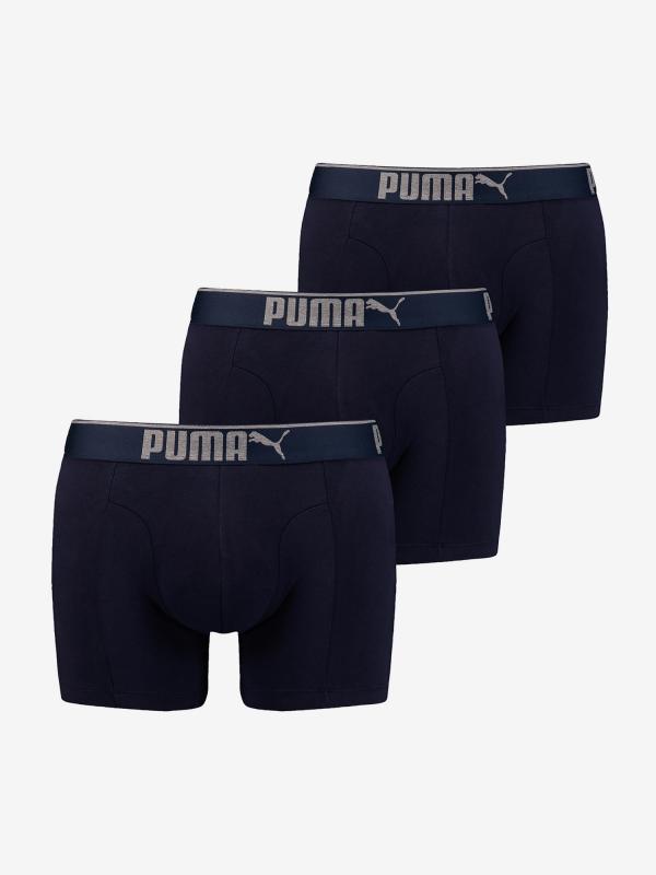 Boxerky Puma Lifestyle Sueded Cotton Boxer 3 Pack Box Černá