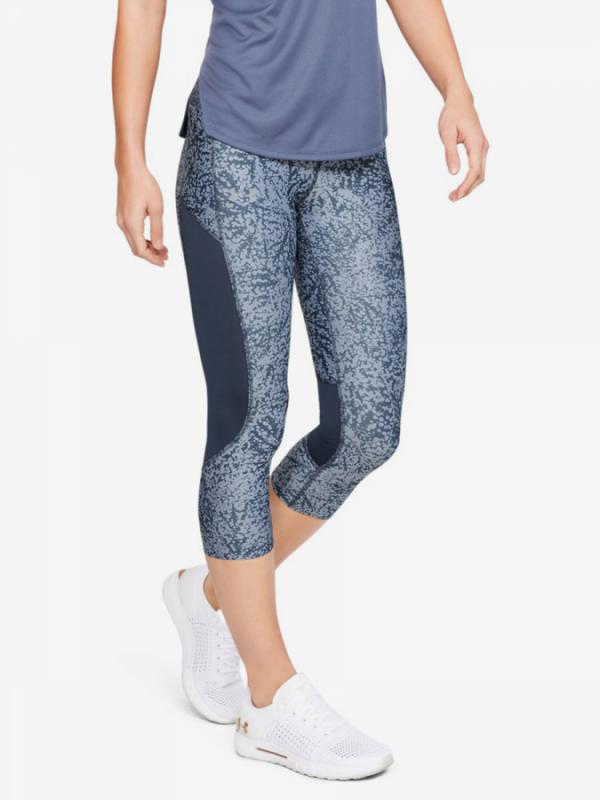 Kompresní legíny Under Armour Speed Stride Printed Capri-Gry Modrá