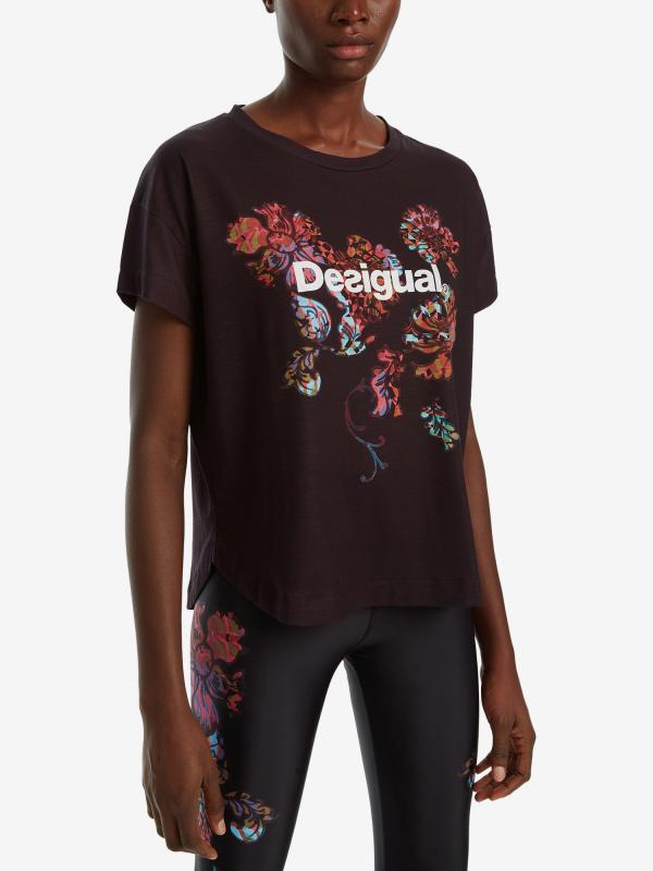 Tričko Desigual T-Shirt Patch Černá