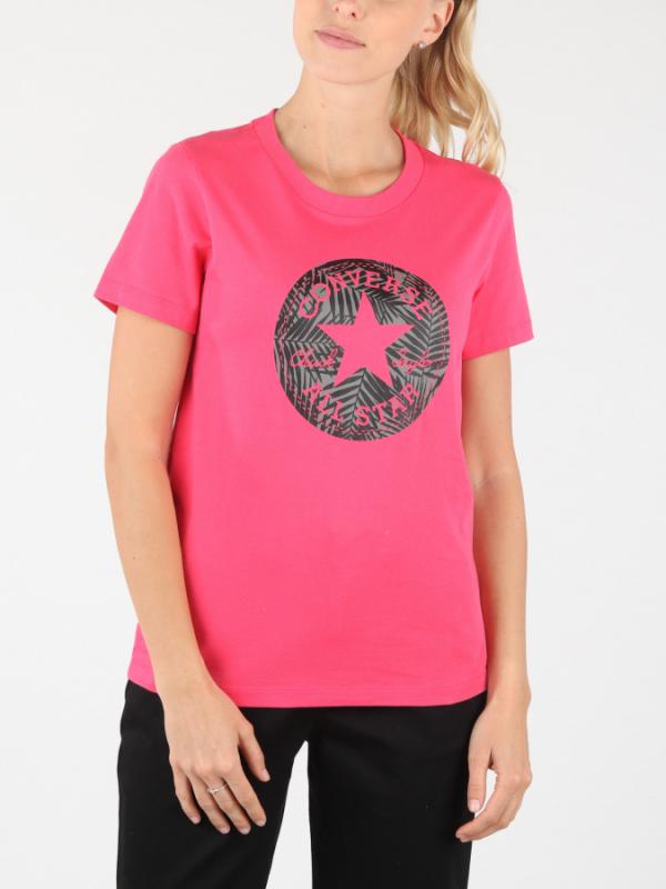 Tričko Converse W S Chuck Patch Palm Fill Tee Růžová