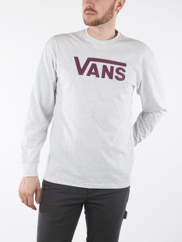 Tričko Vans Mn Classic Ls Athletic Heather Bílá