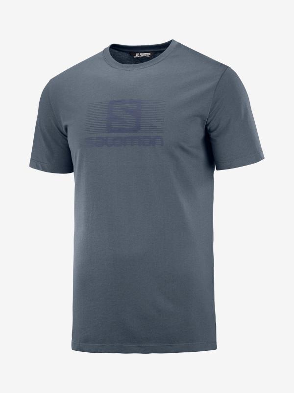 Tričko Salomon Blend Logo Ss Tee M Ebony/Night Sk Šedá