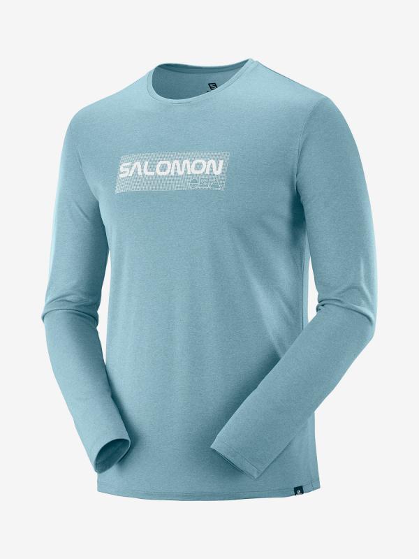 Tričko Salomon Agile Graphic Ls Tee M Modrá