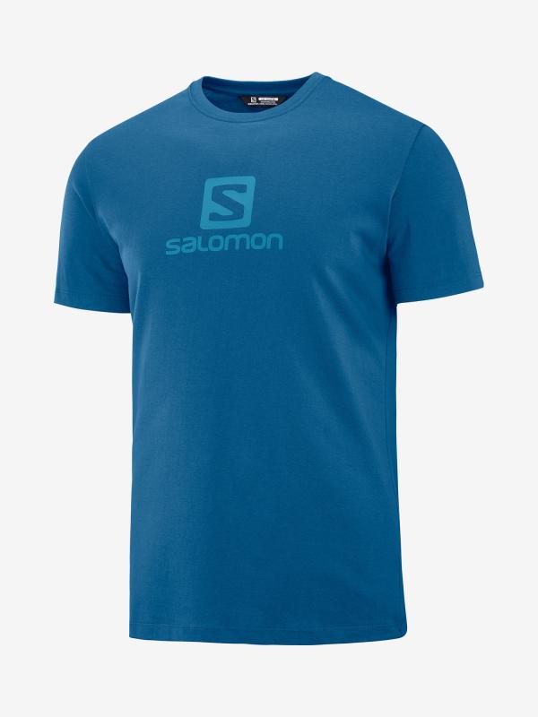 Tričko Salomon Coton Logo Ss Tee M Modrá