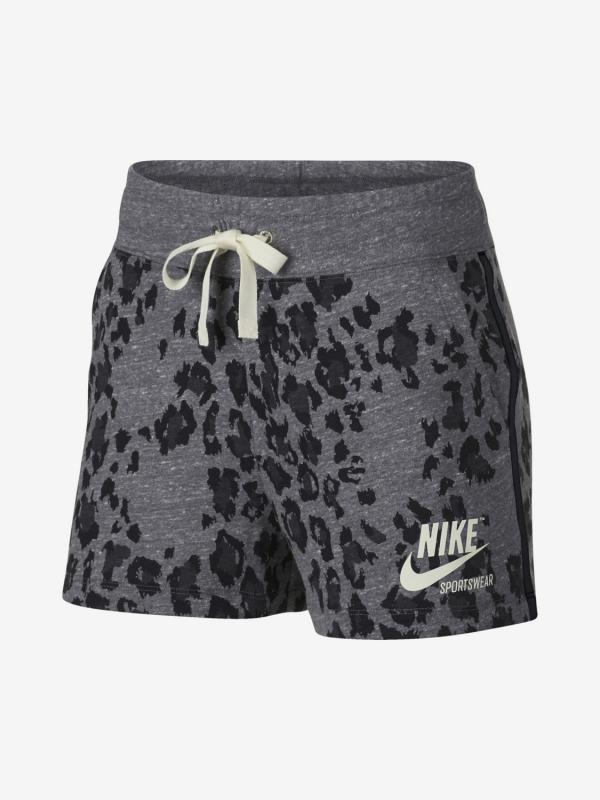 Šortky Nike W Nsw Gym Vntg Short Leopard Šedá