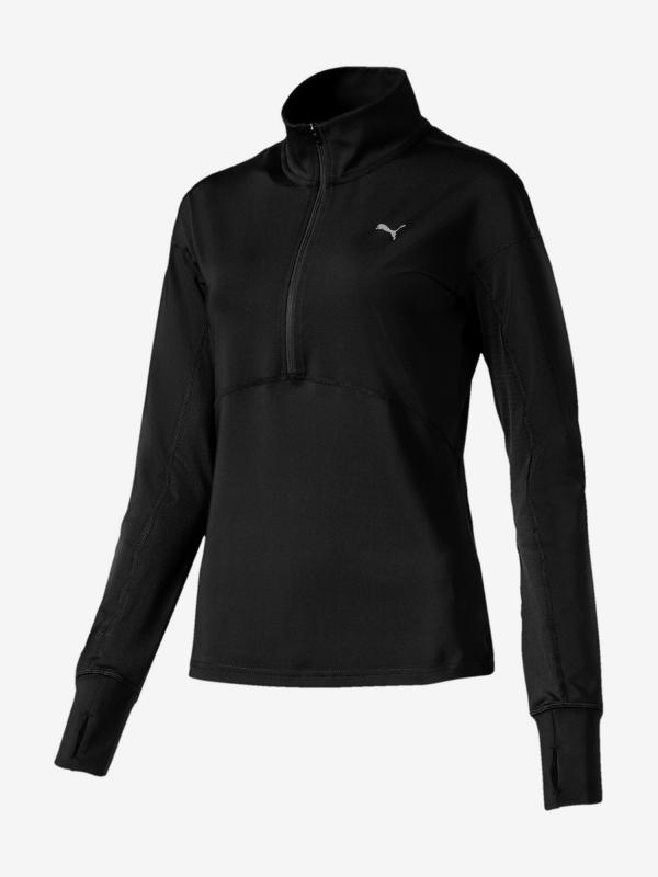Tričko Puma Ignite 1 4 Zip Černá