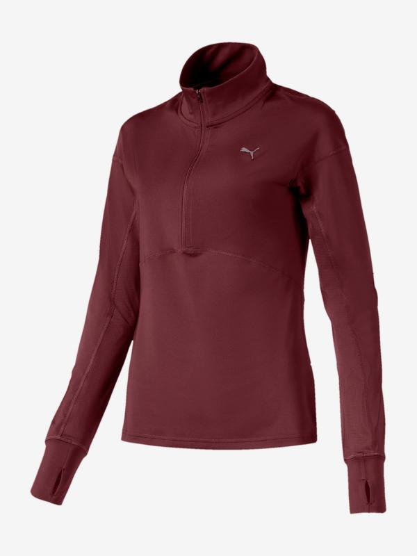 Tričko Puma Ignite 1 4 Zip Červená