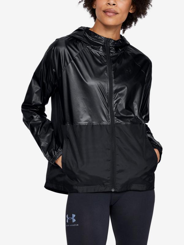 Bunda Under Armour Metallic Woven Fz-Blk Černá