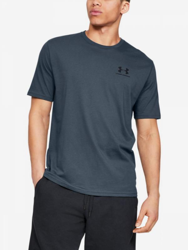 Tričko Under Armour Sportstyle Left Chest Ss-Gry Modrá