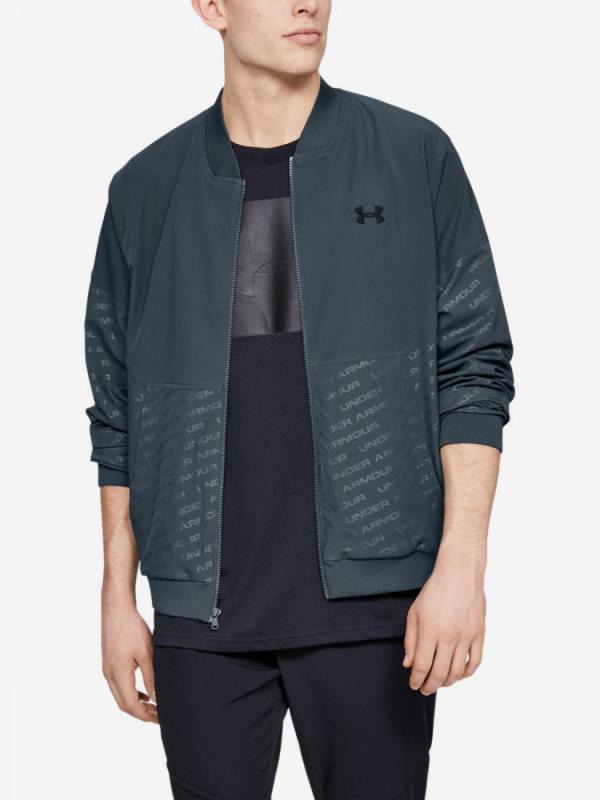 Mikina Under Armour Unstoppable Emboss Bomber-Gry Modrá