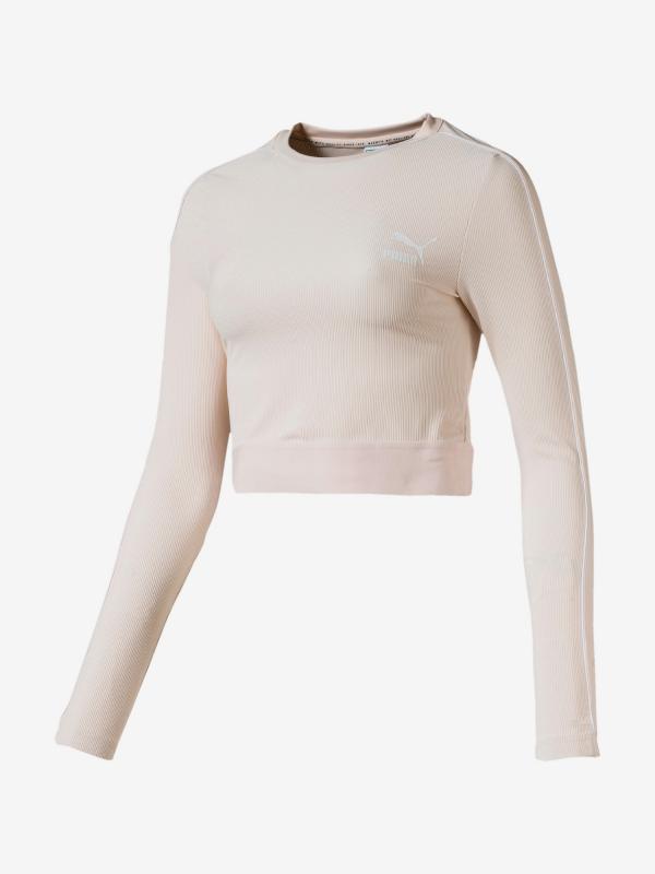 Tričko Puma Classics Rib Ls Top Béžová