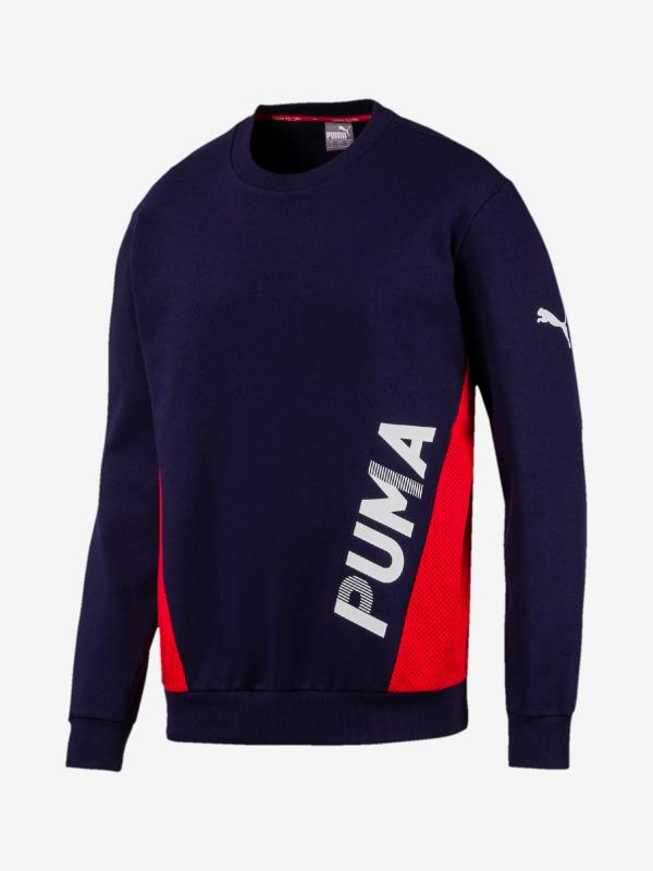 Mikina Puma Modern Sports Crew Fl Modrá