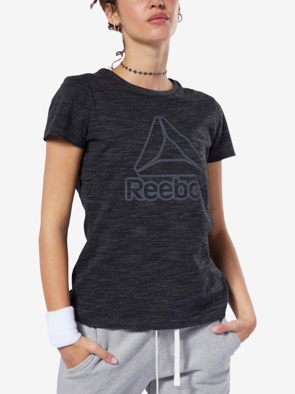 Tričko Reebok TE Marble Logo Tee Černá