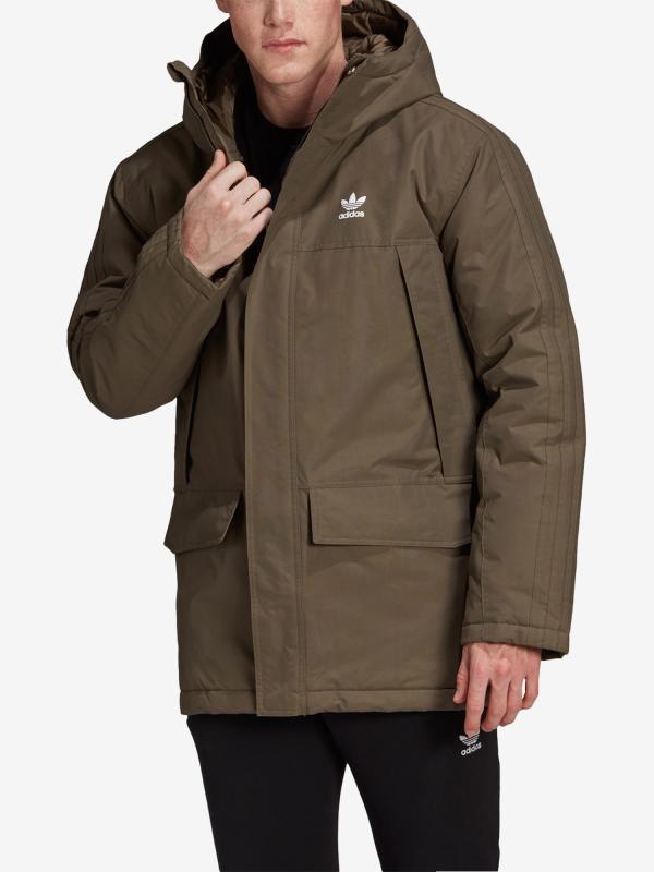 Bunda adidas Originals Parka Padde Hnědá