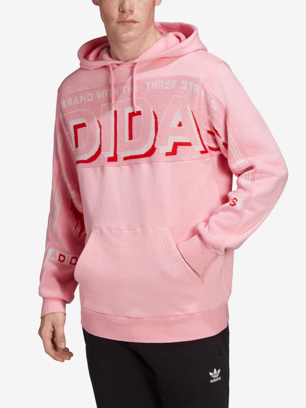 Mikina adidas Originals Real Scarf Hood Růžová