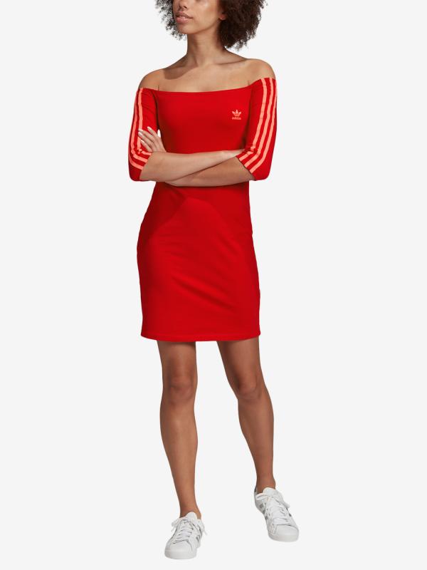 Šaty adidas Originals Shoulder Dress Červená