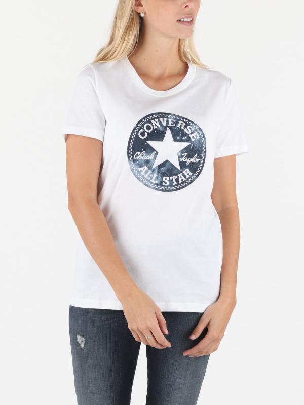 Tričko Converse Seasonal Galaxy Infill Chuck Patch Tee Bílá
