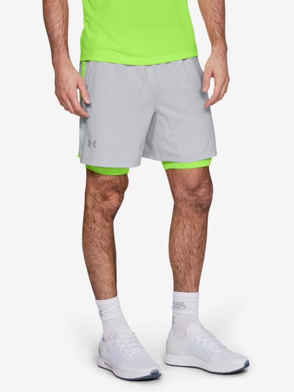 Kraťasy Under Armour Launch Sw 2-In-1 Short-Gry Šedá