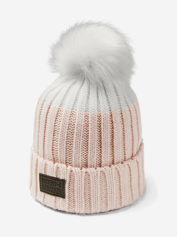 Čepice Under Armour Snowcrest Pom Beanie-Pnk Růžová