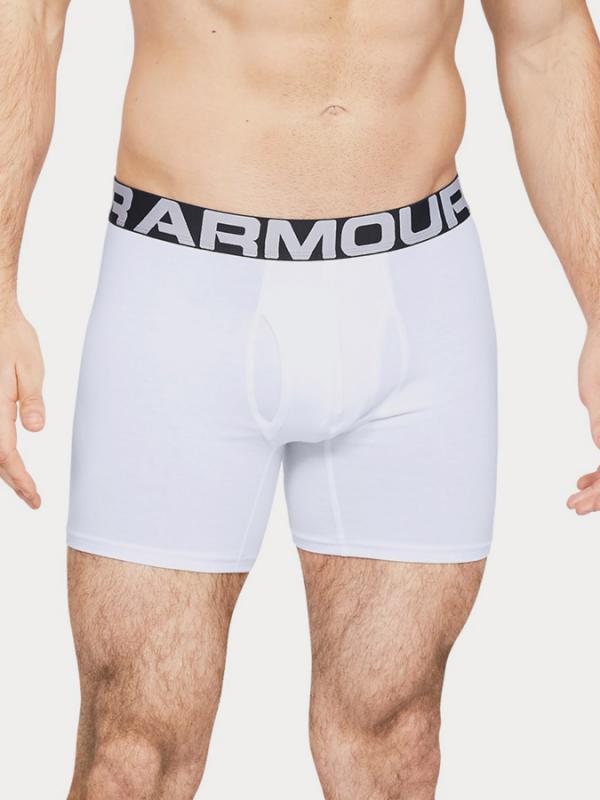 Boxerky Under Armour Charged Cotton 6In 3 Pack Bílá