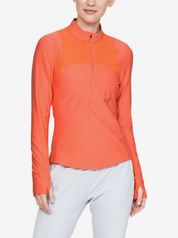 Tričko Under Armour Qualifier Half Zip-Red Oranžová