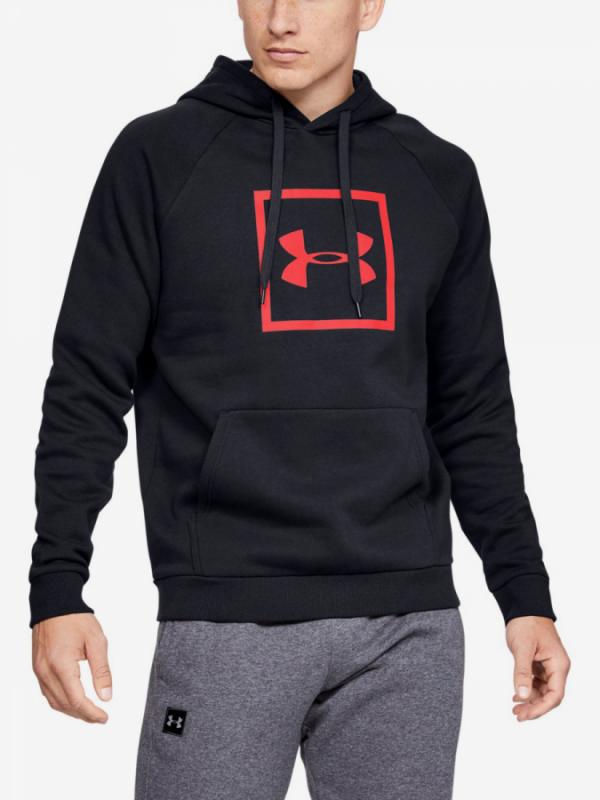 Mikina Under Armour Rival Fleece Box Logo Hoodie-Blk Černá