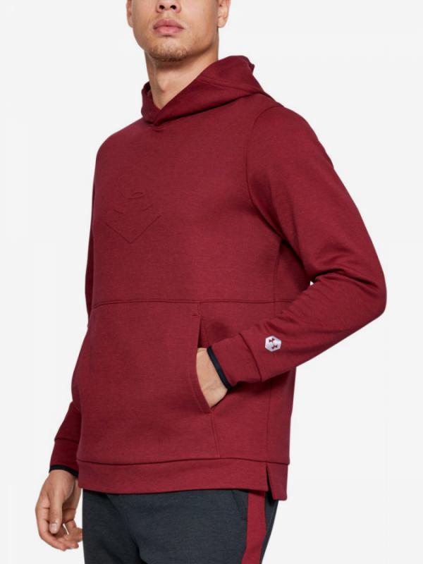 Mikina Under Armour Athlete Recovery Fleece Graphic Hoodie-R Červená
