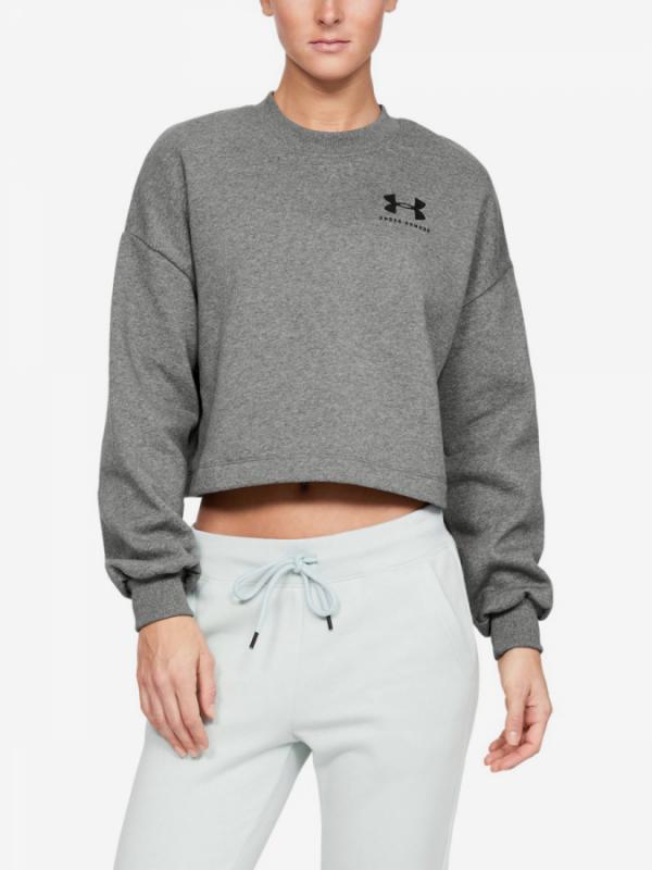 Tričko Under Armour Rival Fleece Graphic Lc Crew-Gry Šedá