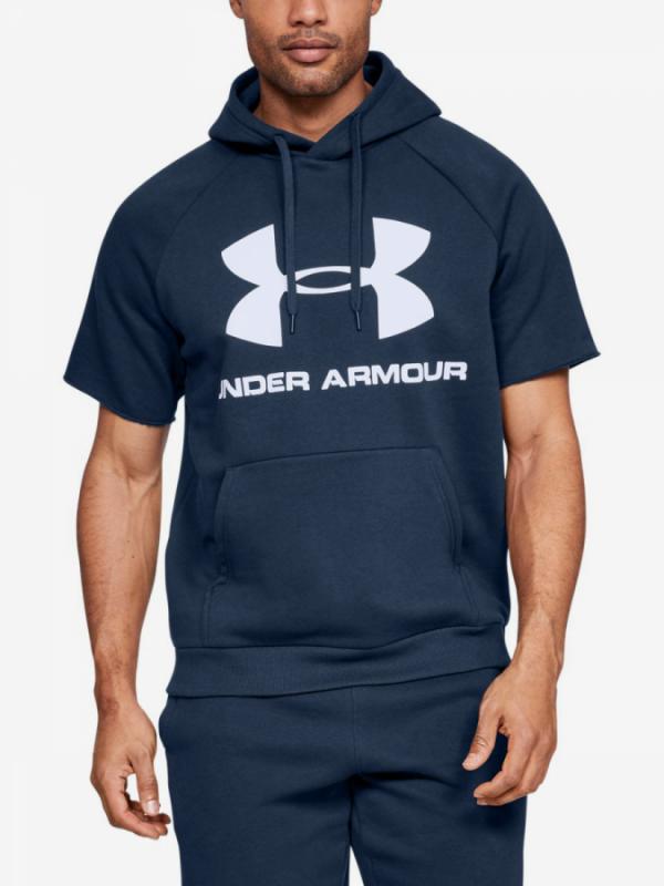 Mikina Under Armour Rival Fleece Logo Ss Hoodie-Nvy Modrá