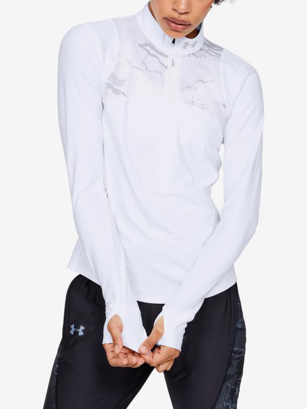 Tričko Under Armour Qualifier Camo Half Zip-Mis Bílá