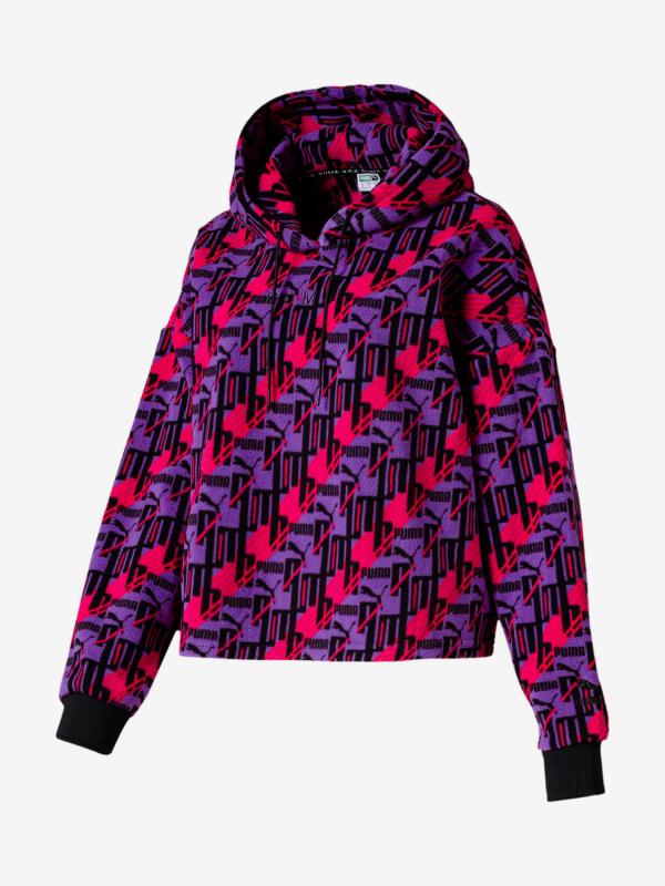 Mikina Puma Xtg Fleece Hoody Aop Fialová