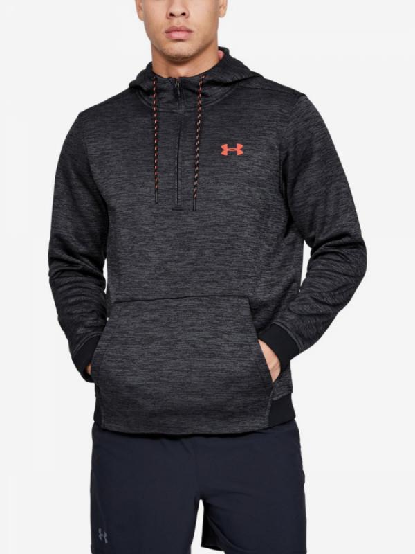 Mikina Under Armour Fleece 1/2 Zip Hoodie-Blk Černá