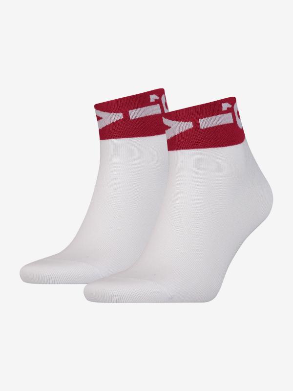 Ponožky LEVI'S 168Sf Mid Cut Lazy Tab 2 Pack Bílá