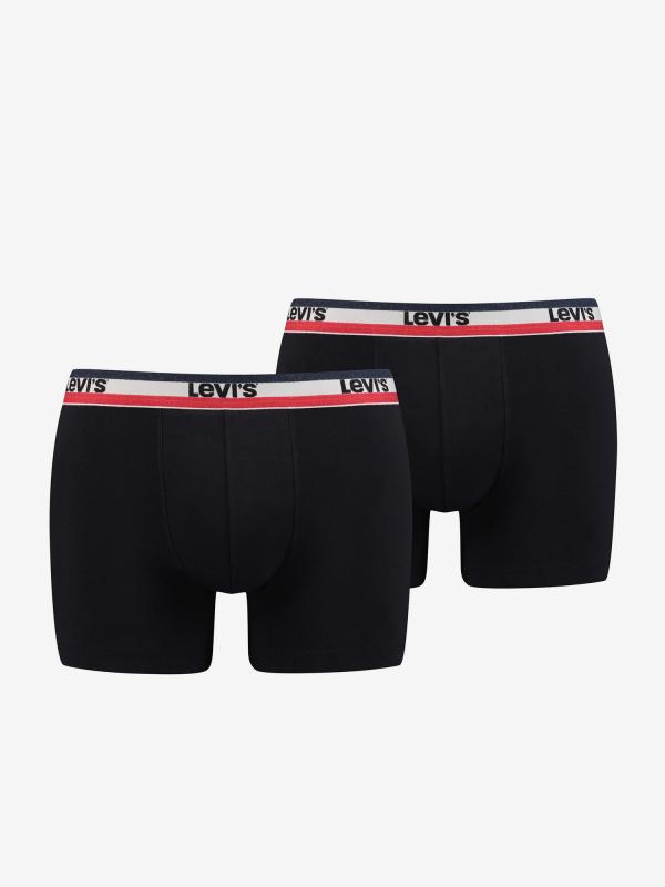 Boxerky LEVI'S 200Sf Sprtswr Logo Color Boxer Brief 2 Pack Černá