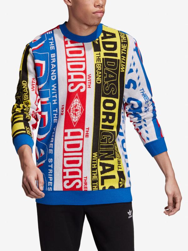Mikina adidas Originals Scarf Knit Crew Barevná