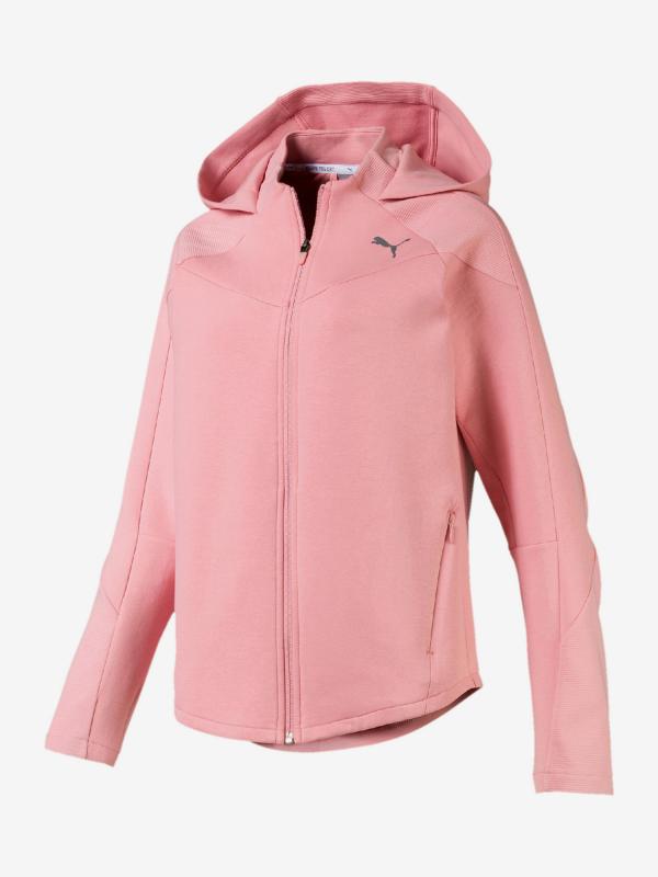 Mikina Puma Evostripe Fz Hoody Růžová