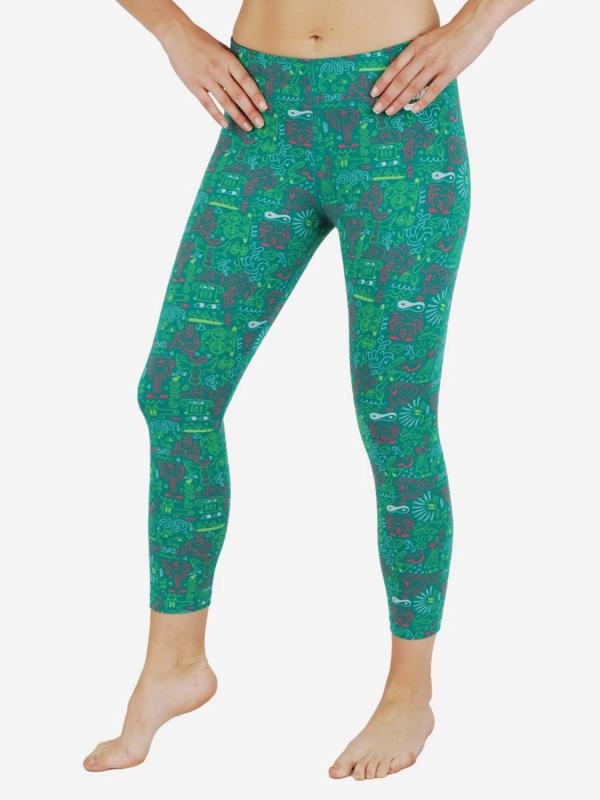 Legíny Nike Leg-A-See-Cropped Aop Zelená