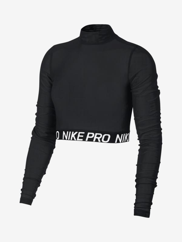 Top Nike W All Over Mesh Top Ls Černá