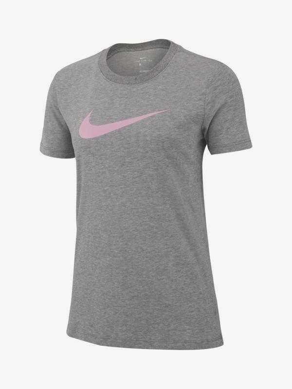 Tričko Nike W Dry Tee Dfc Crew Šedá