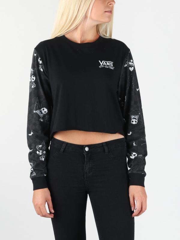 Tričko Vans Wm Jacks Check Ls Bf (Disney) Jackcheck Černá