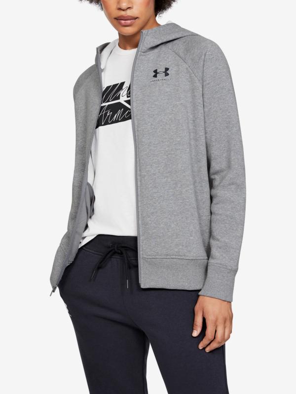 Mikina Under Armour Rival Fleece Sportstyle Lc Sleeve Graphi Šedá