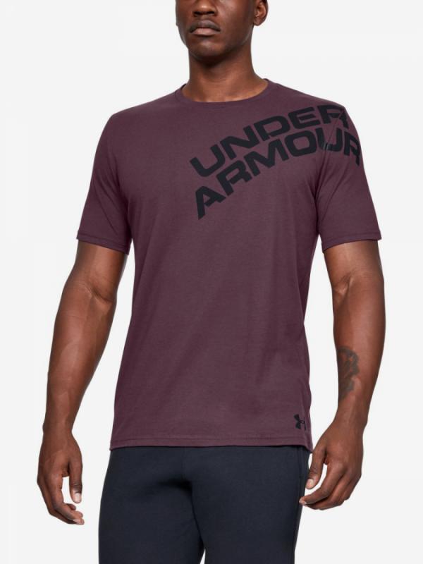 Tričko Under Armour Wordmark Shoulder Ss-Ppl Fialová