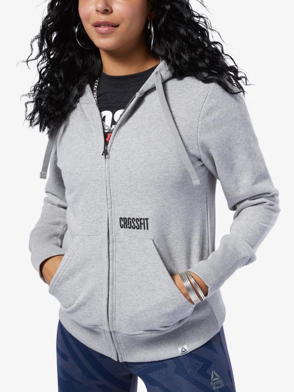 Mikina Reebok RC CF Repeat Full Zip Šedá