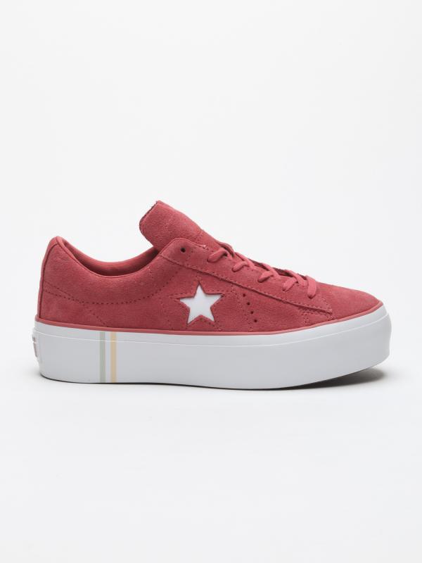 Boty Converse One Star Platform Seasonal Suede Růžová